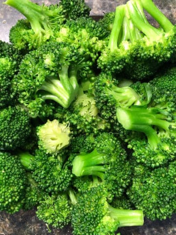 bright green steamed broccoli florets