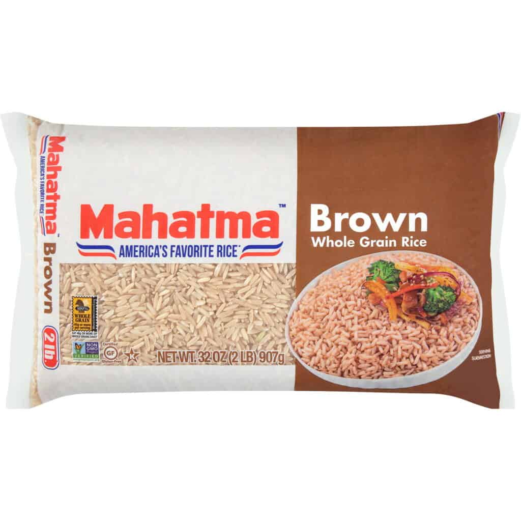 bag of brown rice